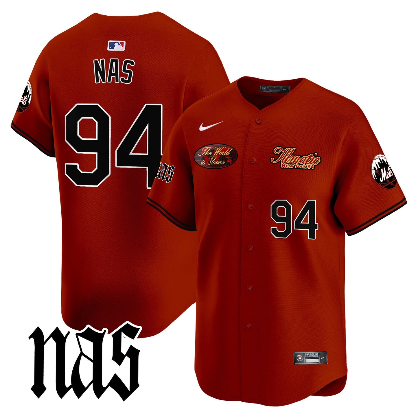 Mets Nas Illmatic Vapor Premier Limited Jersey V2 - All Stitched