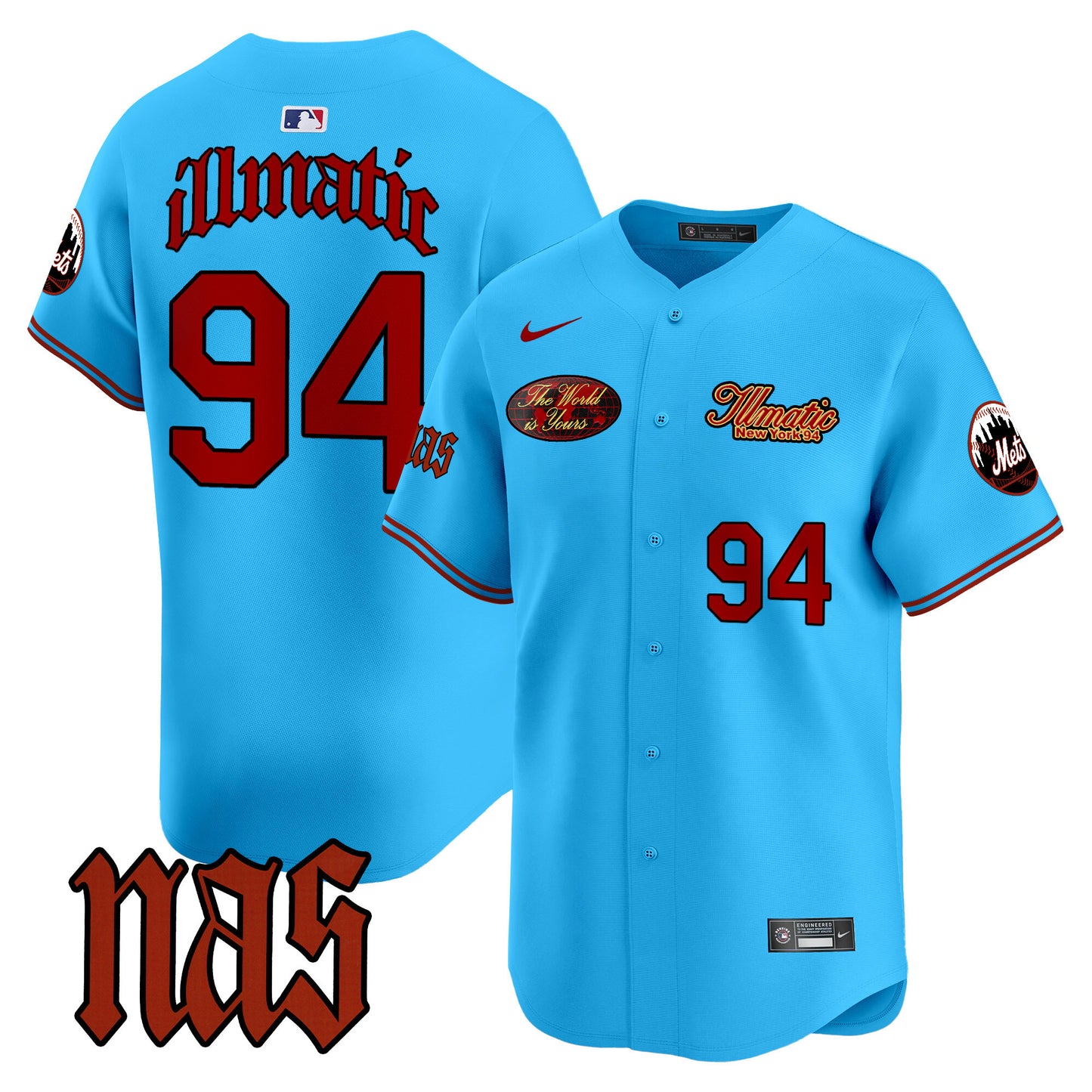 Mets Nas Illmatic Vapor Premier Limited Jersey V2 - All Stitched