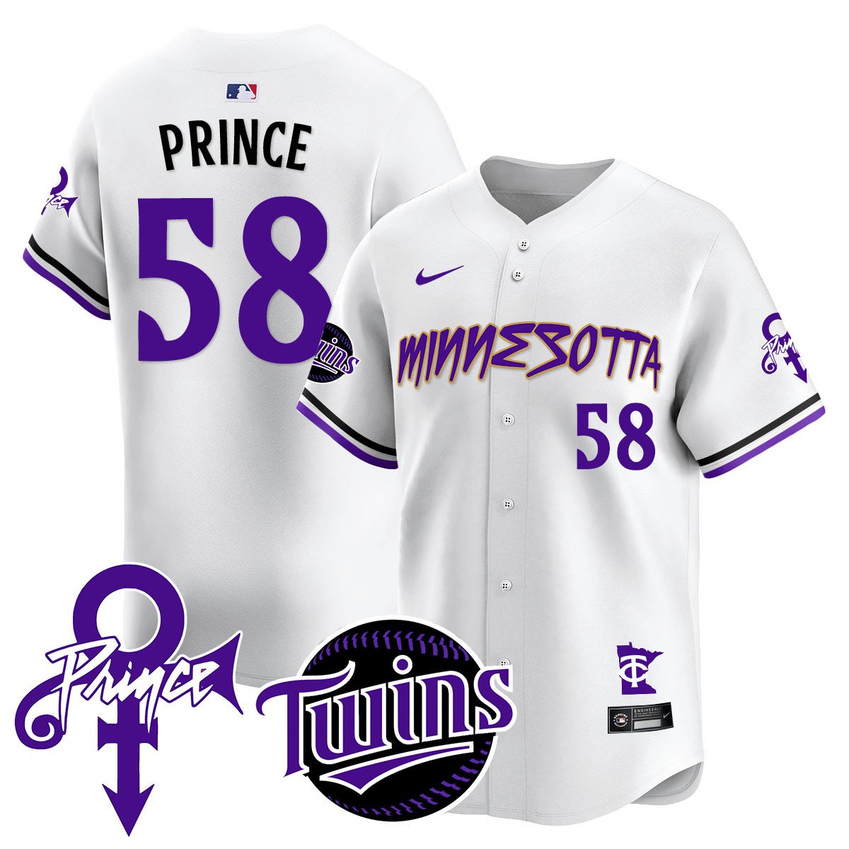 Men's Minnesota Twins Prince Patch Vapor Premier Limited Jersey N2 - All Stitched