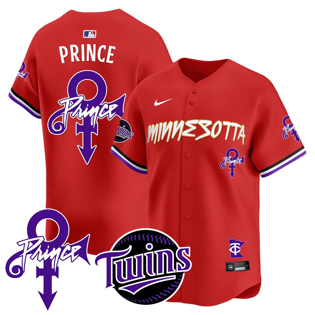 Men's Minnesota Twins Prince Patch Vapor Premier Limited Jersey N2 - All Stitched