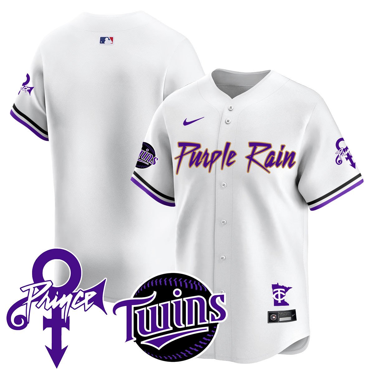 Men's Minnesota Twins Prince Patch Vapor Premier Limited Jersey N1 - All Stitched