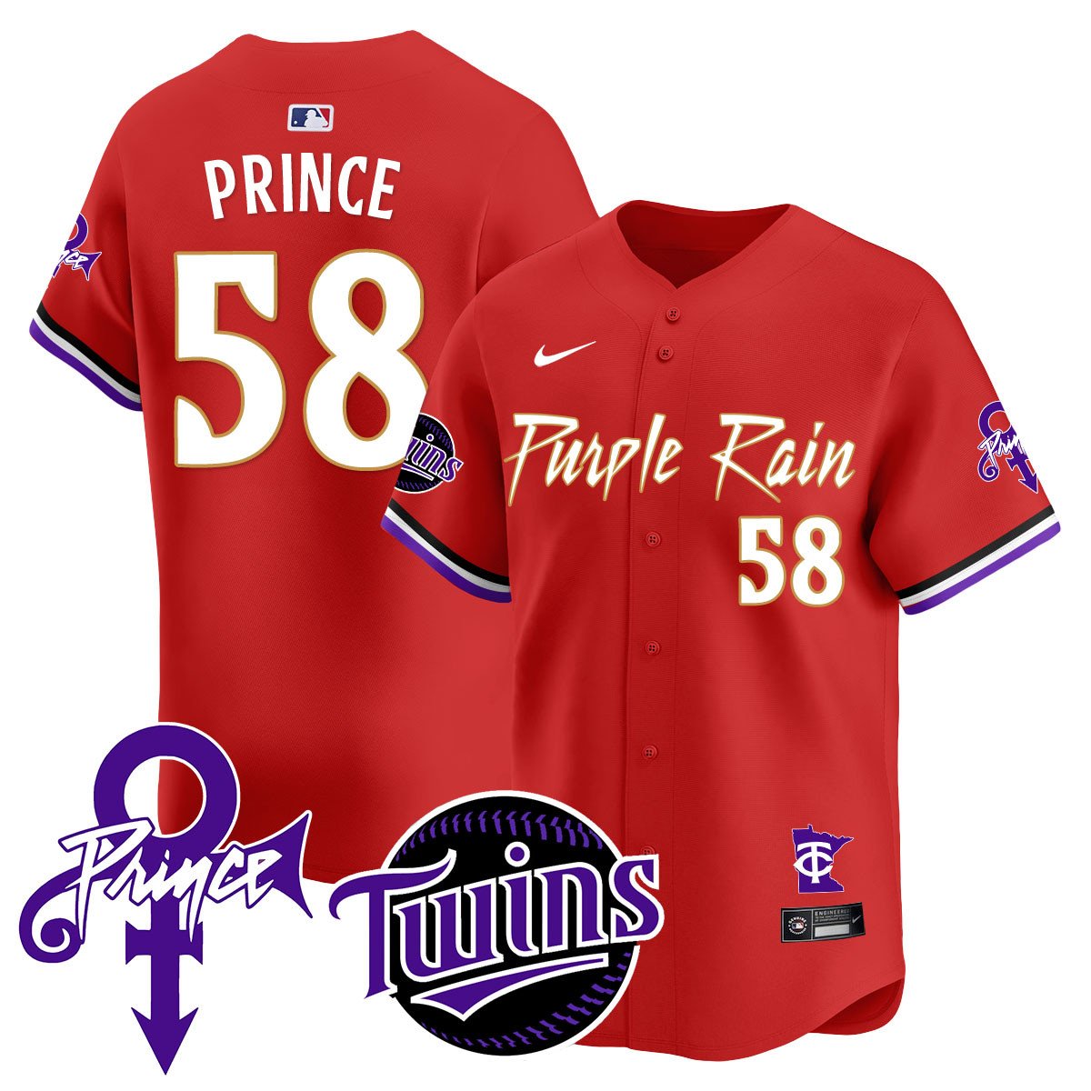 Men's Minnesota Twins Prince Patch Vapor Premier Limited Jersey N1 - All Stitched