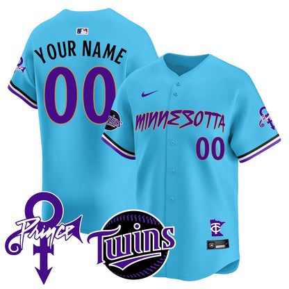 Custom Name/Gender Minnesota Twins Prince Patch Limited Jersey N2 - All Stitched