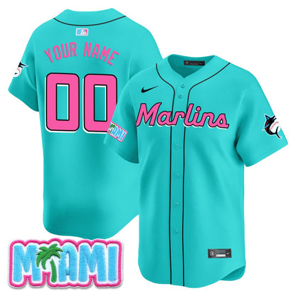 Custom Miami Marlins Vice City Jersey - All Stitched