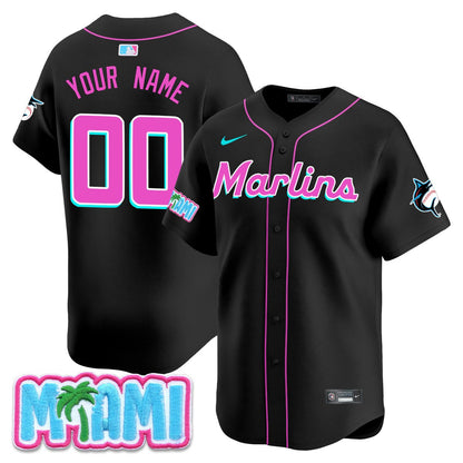 Custom Miami Marlins Vice City Jersey - All Stitched