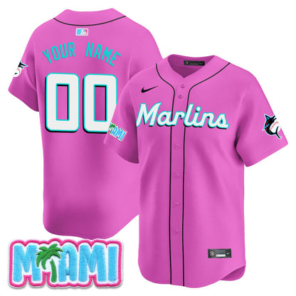 Custom Miami Marlins Vice City Jersey - All Stitched