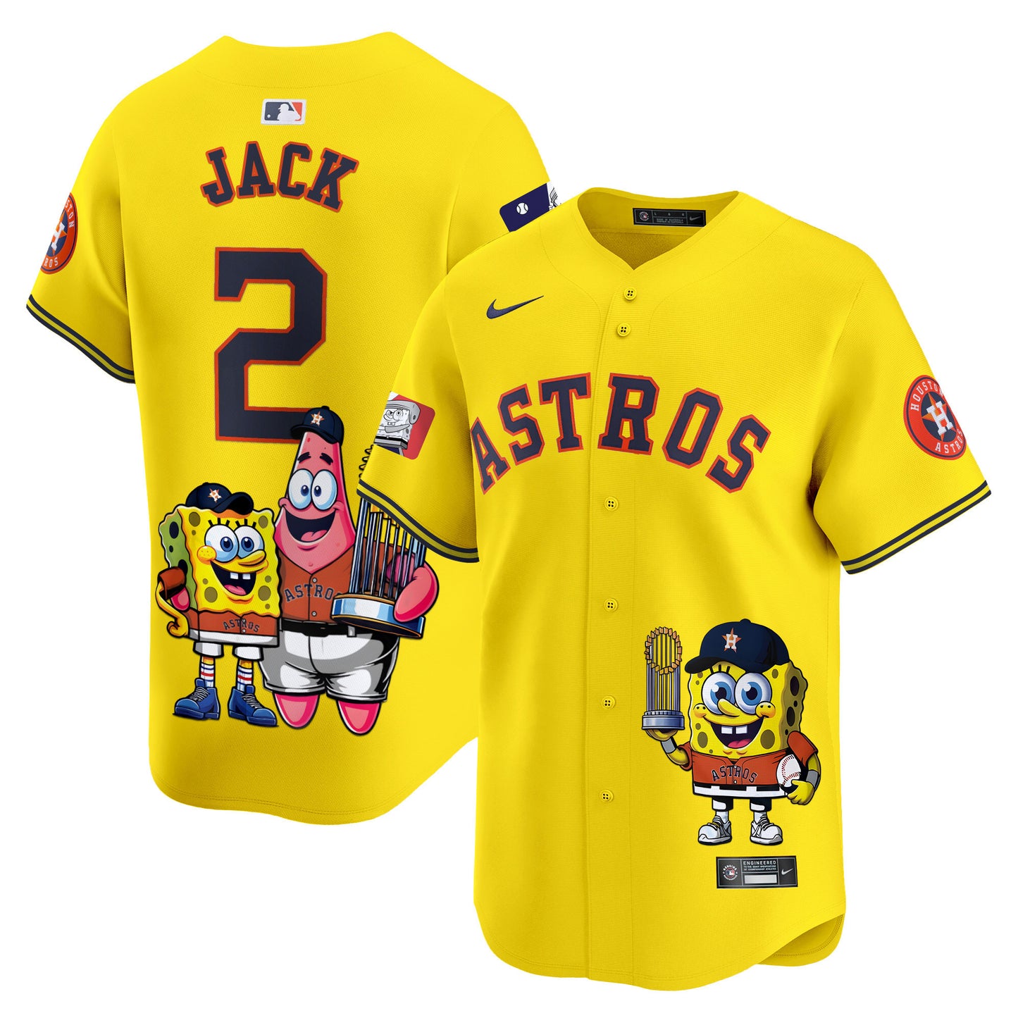 Astros SpongeBob SquarePants Vapor Premier Limited Jersey - Printed