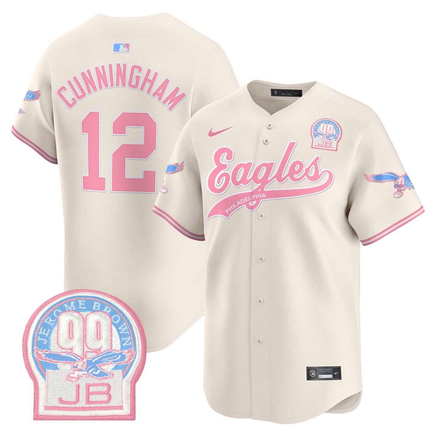 Unisex Eagles Bubblegum Pink Vapor Premier Limited Jersey - All Stitched