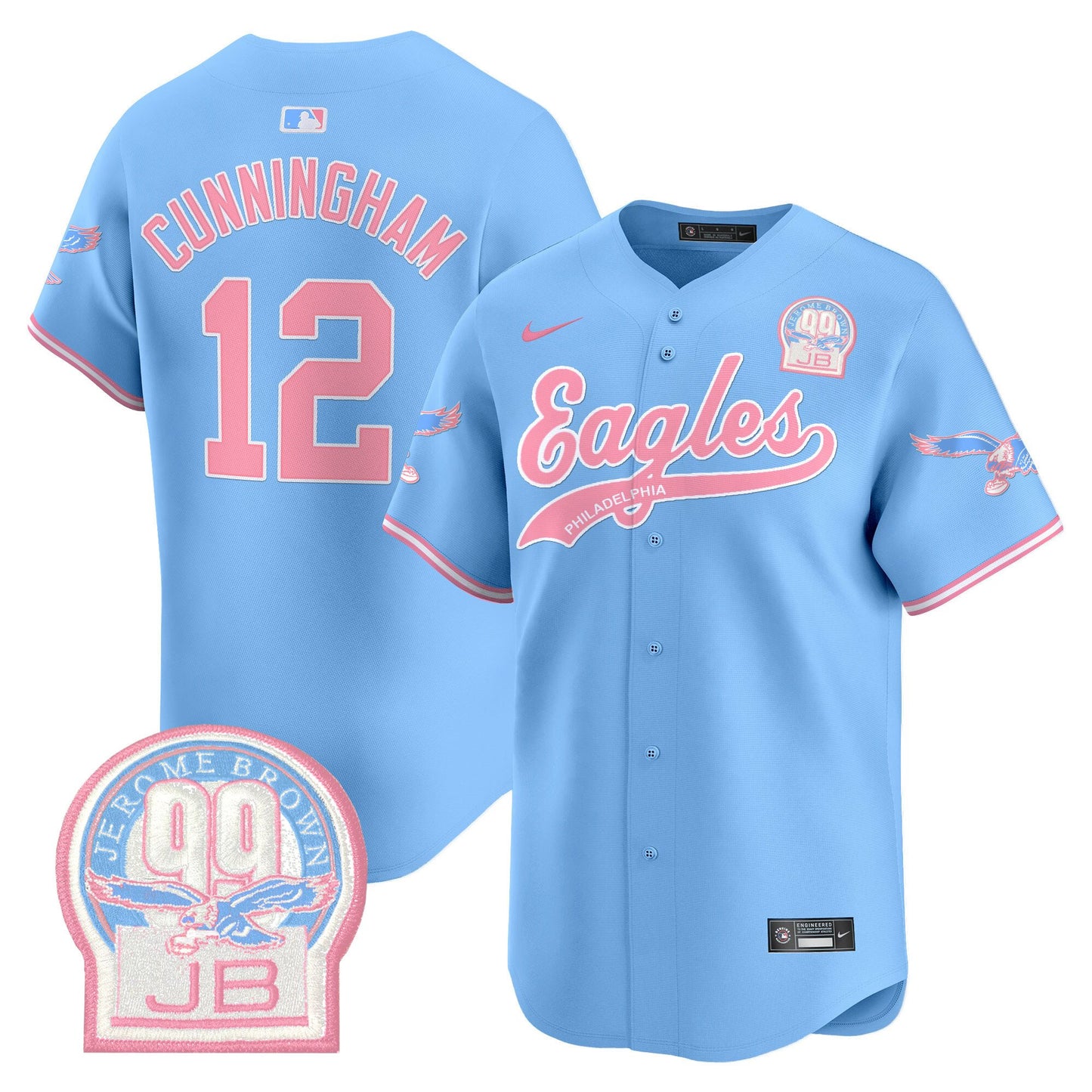 Unisex Eagles Bubblegum Pink Vapor Premier Limited Jersey - All Stitched