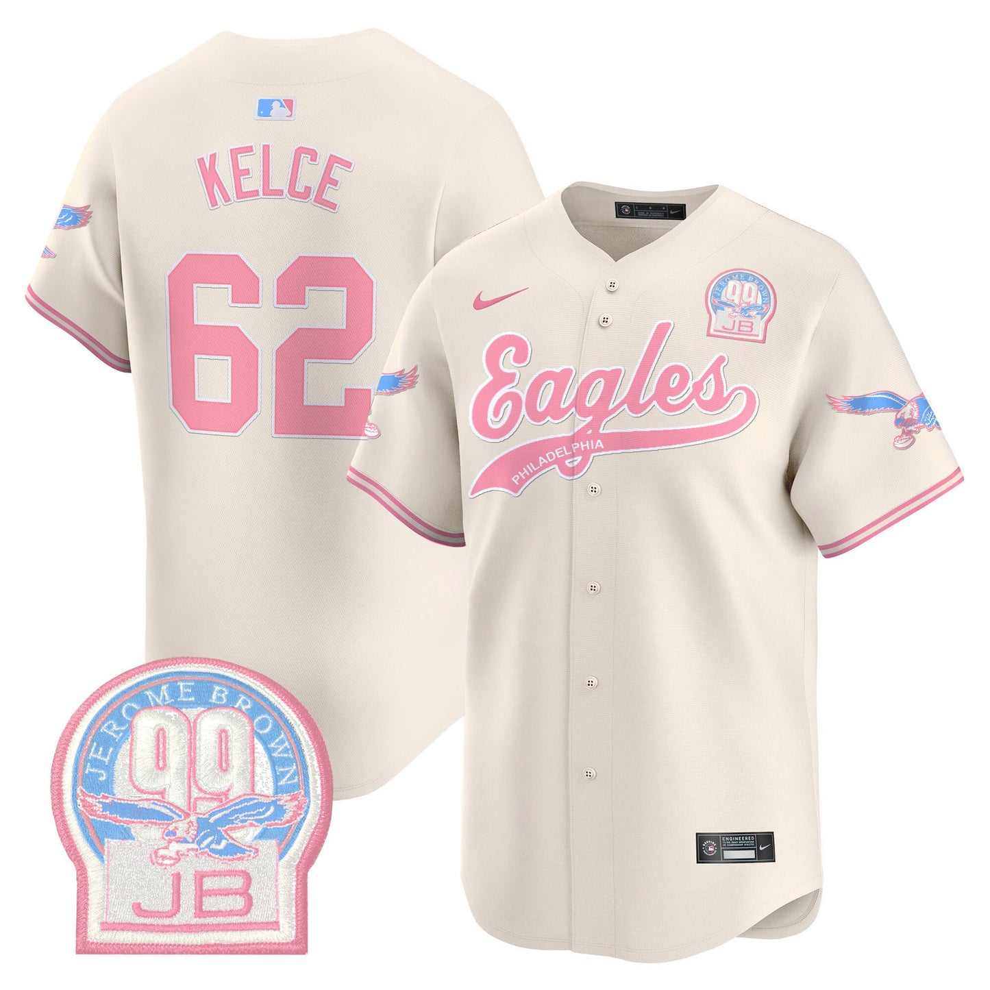 Unisex Eagles Bubblegum Pink Vapor Premier Limited Jersey - All Stitched