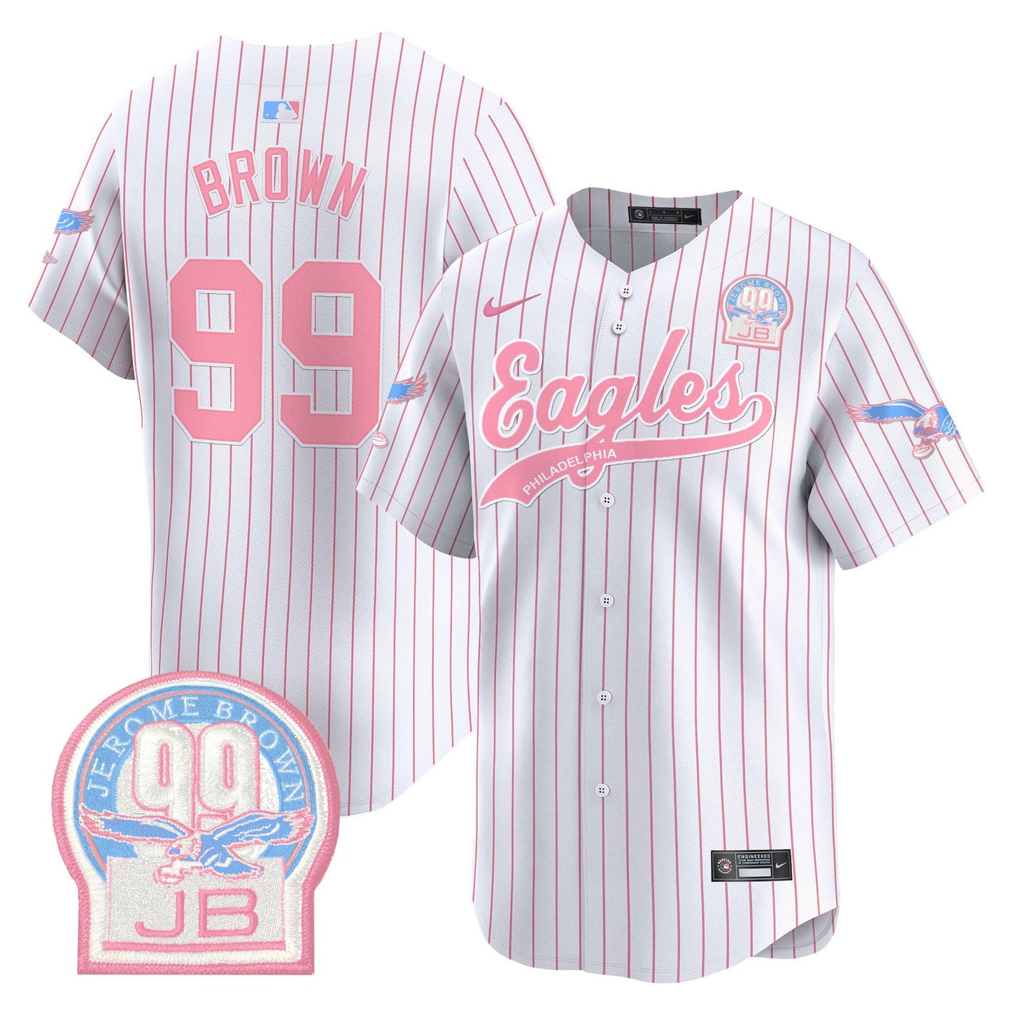 Unisex Eagles Bubblegum Pink Vapor Premier Limited Jersey - All Stitched