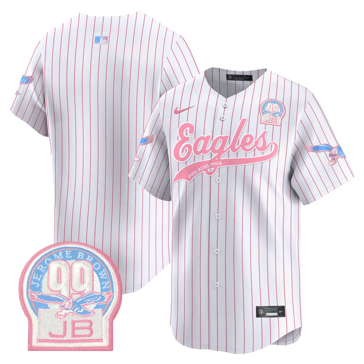 Unisex Eagles Bubblegum Pink Vapor Premier Limited Jersey - All Stitched