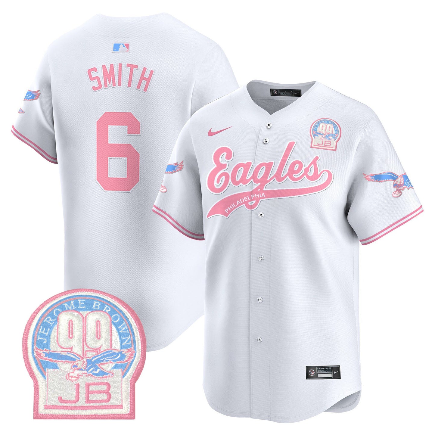 Unisex Eagles Bubblegum Pink Vapor Premier Limited Jersey - All Stitched