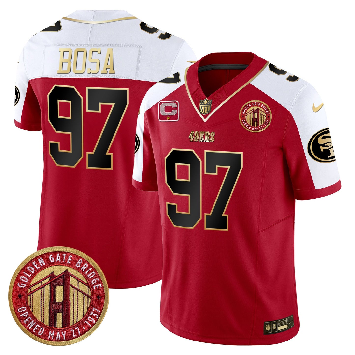 49ers Golden Gate Bridge Patch Vapor Limited Jersey - All Stitched