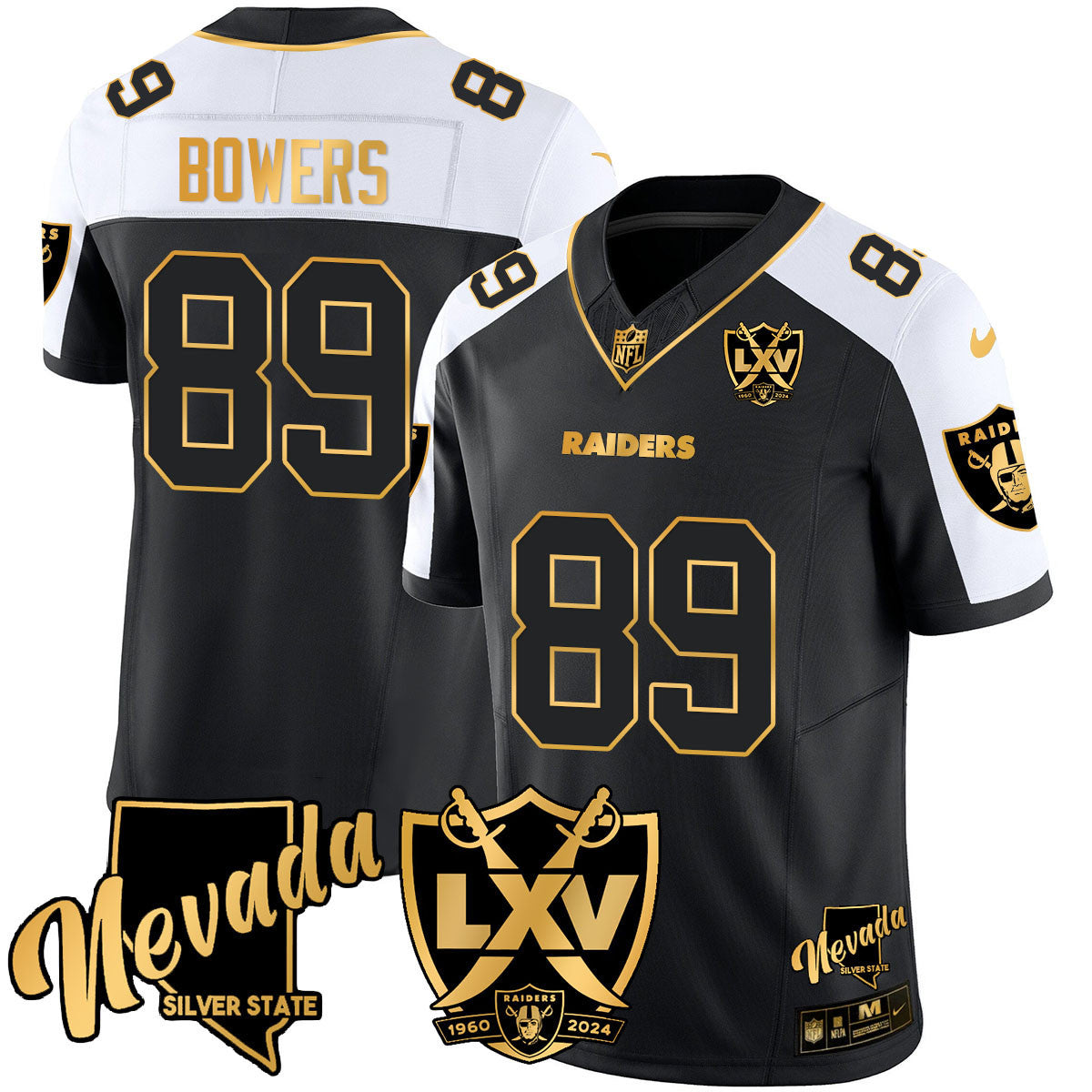 Raiders 2024 Vapor Limited Gold Jersey - 65th Anniversary - All Stitched