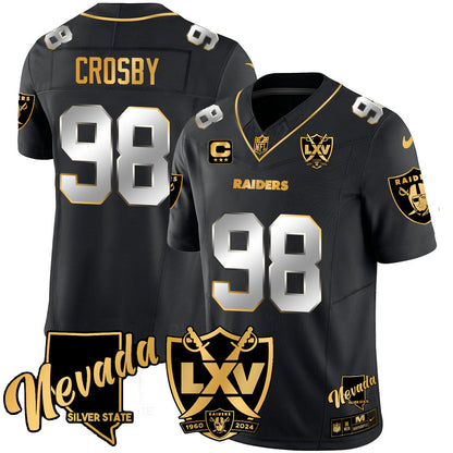 Raiders 2024 Vapor Limited Gold Jersey - 65th Anniversary - All Stitched