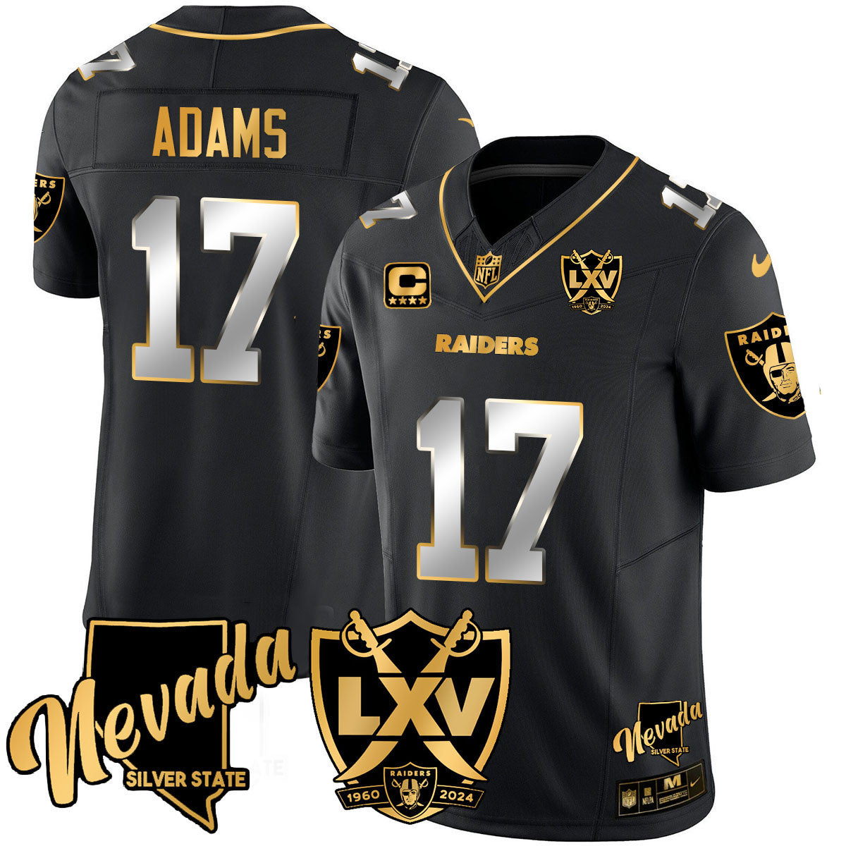 Raiders 2024 Vapor Limited Gold Jersey - 65th Anniversary - All Stitched