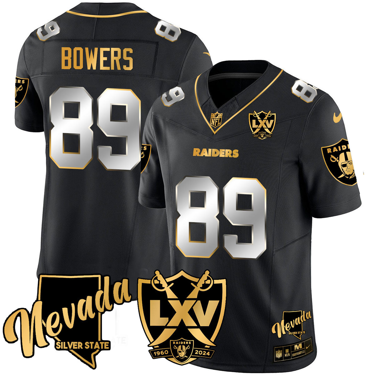 Raiders 2024 Vapor Limited Gold Jersey - 65th Anniversary - All Stitched