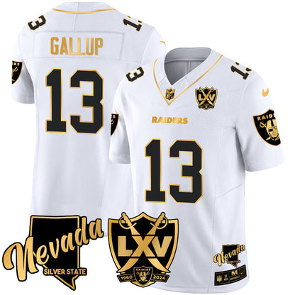 Raiders 2024 Vapor Limited Gold Jersey - 65th Anniversary - All Stitched