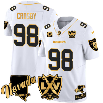 Raiders 2024 Vapor Limited Gold Jersey - 65th Anniversary - All Stitched