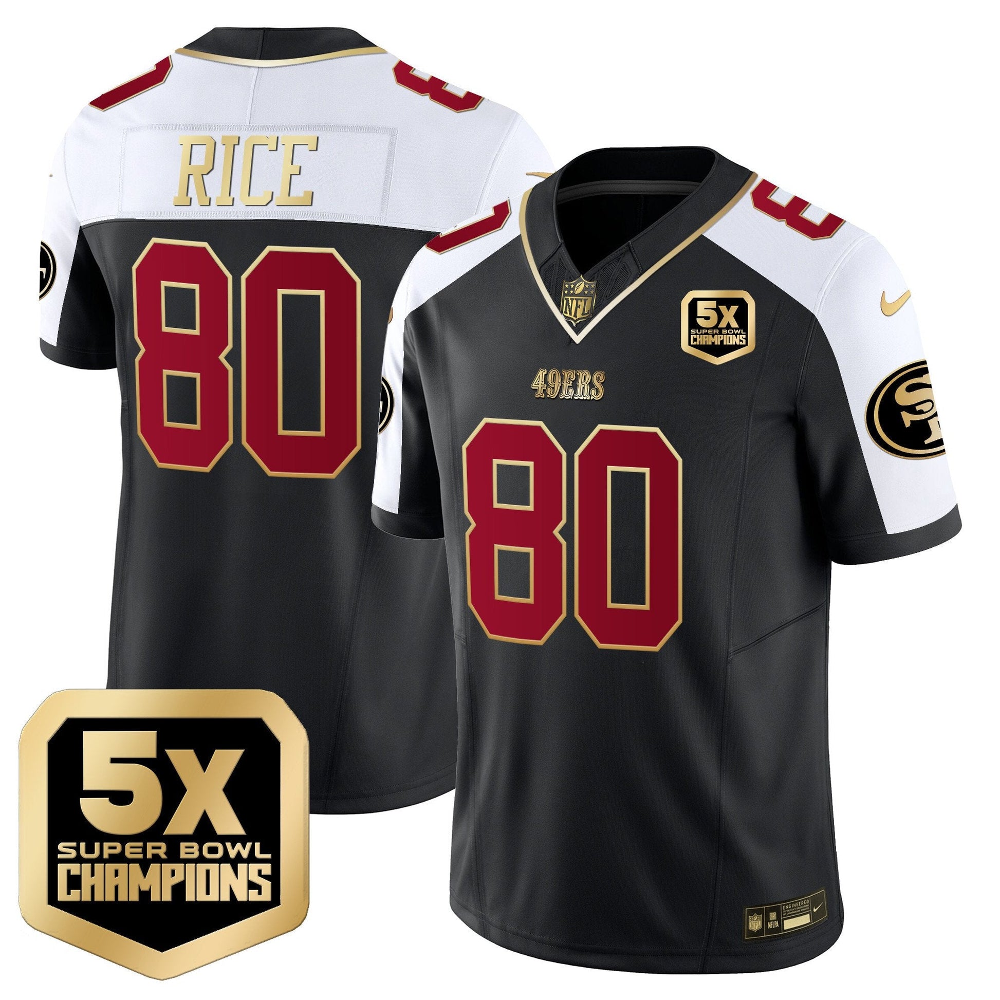 Men's 49ers 5x Super Bowl Champions Vapor Limited Jersey - All Stitched