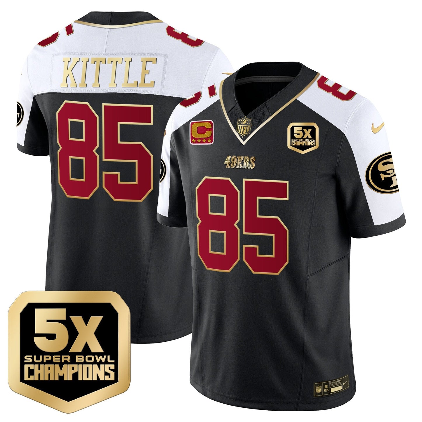 Men's 49ers 5x Super Bowl Champions Vapor Limited Jersey - All Stitched