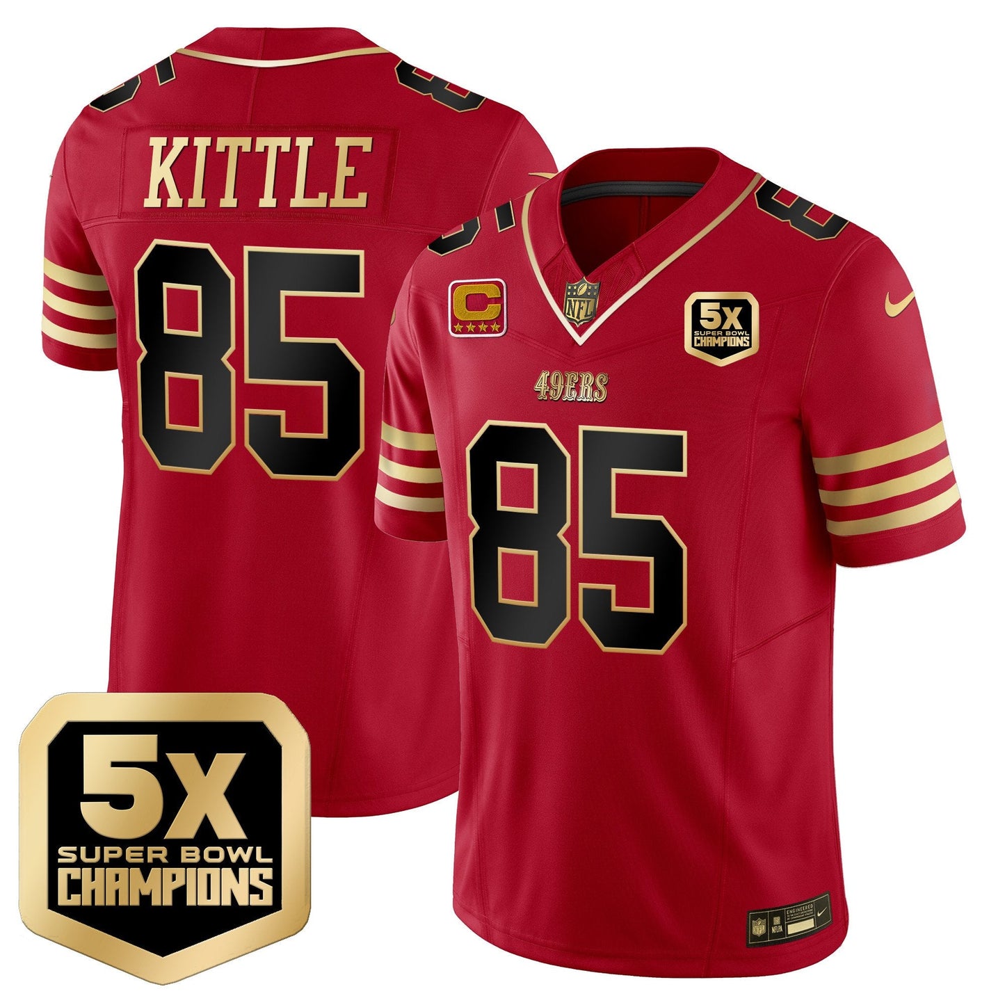 Men's 49ers 5x Super Bowl Champions Vapor Limited Jersey - All Stitched