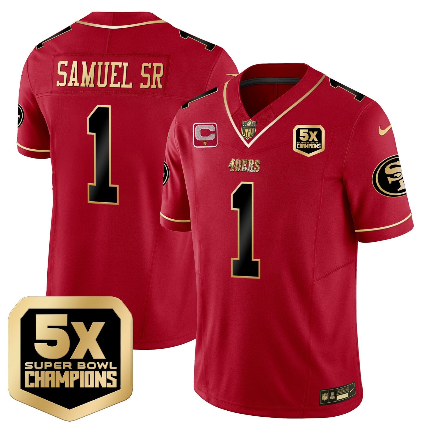 Men's 49ers 5x Super Bowl Champions Vapor Limited Jersey - All Stitched