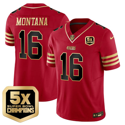 Men's 49ers 5x Super Bowl Champions Vapor Limited Jersey - All Stitched