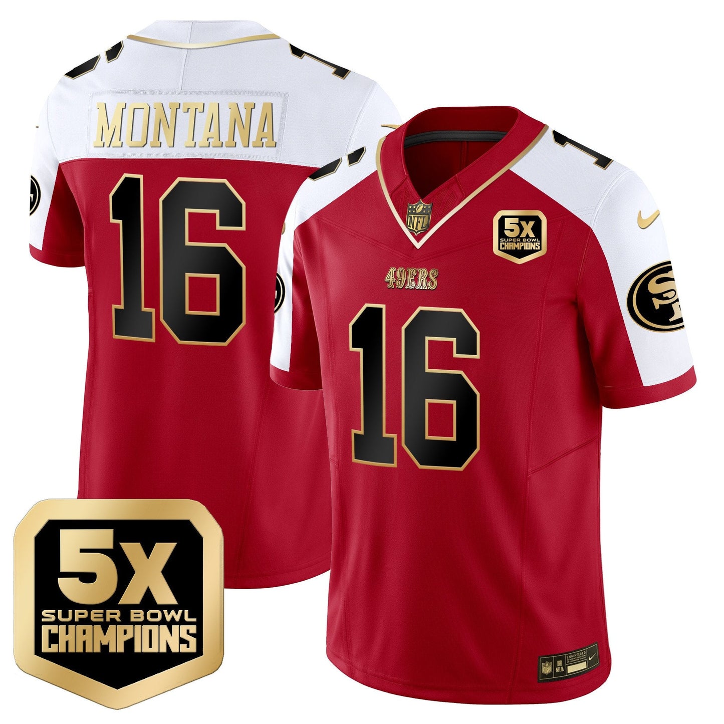 Men's 49ers 5x Super Bowl Champions Vapor Limited Jersey - All Stitched