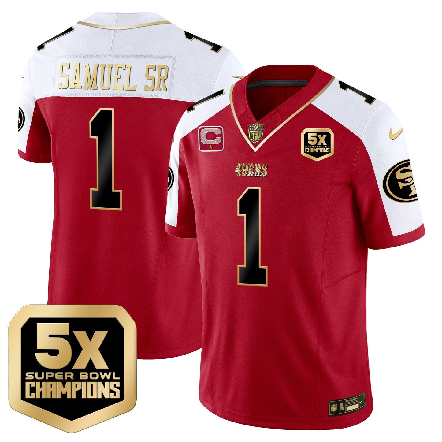 Men's 49ers 5x Super Bowl Champions Vapor Limited Jersey - All Stitched