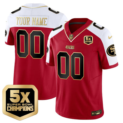 49ers 5x Super Bowl Champions Vapor Limited Custom Jersey - All Stitched