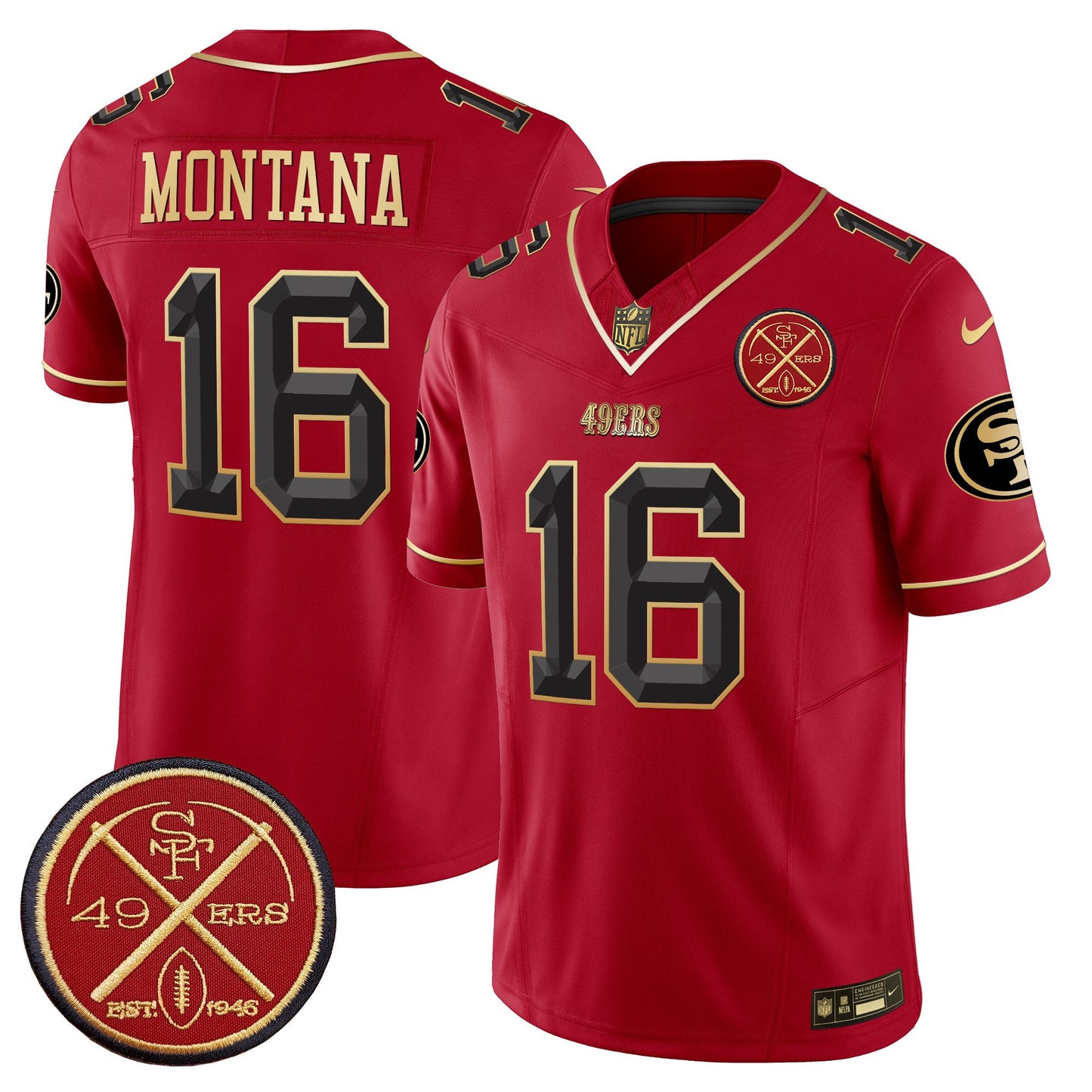 49ers Est.1946 Patch Vapor Limited Jersey V2 - All Stitched