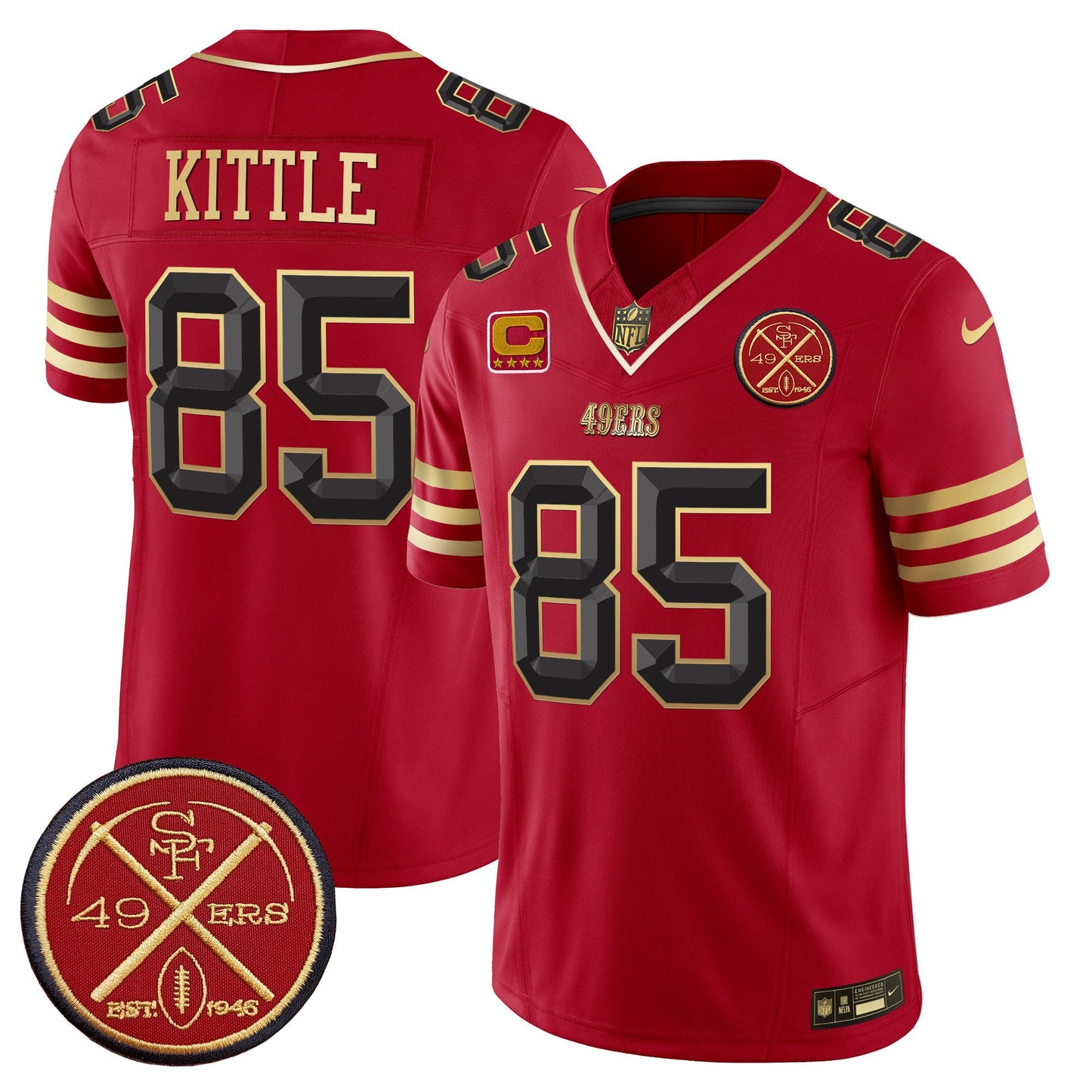 49ers Est.1946 Patch Vapor Limited Jersey V2 - All Stitched