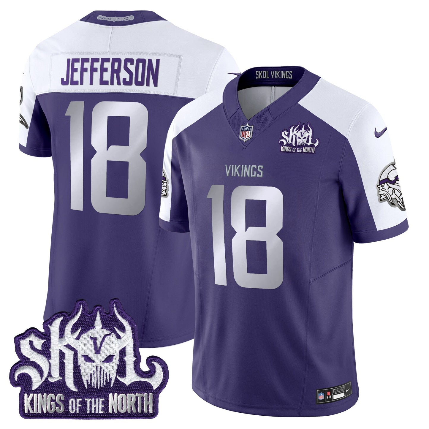 Men's Minnesota Vikings 2025 Winter Warrior Skol Patch Vapor Limited Jersey - All Stitched