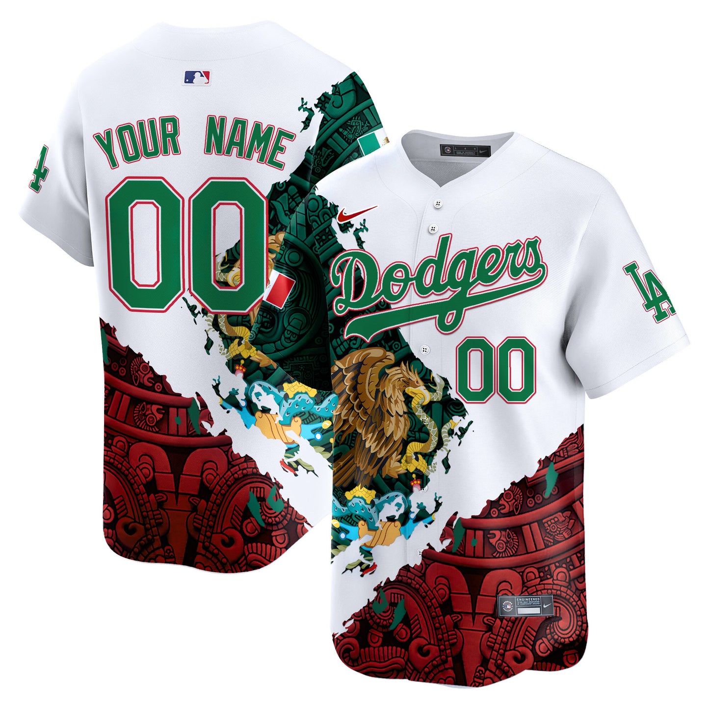 Dodgers Mexico Vapor Premier Limited Custom Jersey - Printed V2