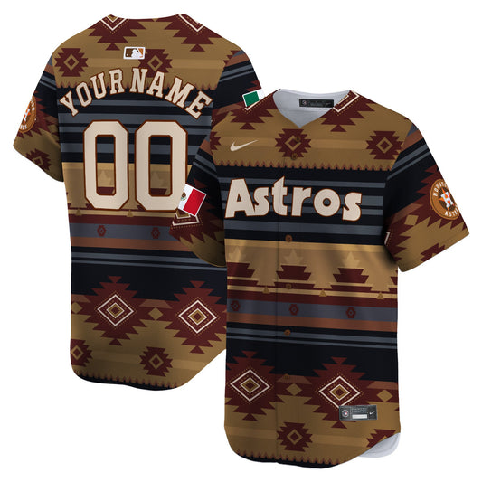 Astros Mexico Traditional Pattern Vapor Premier Limited Custom Jersey - Printed