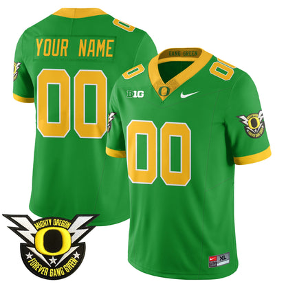 Custom Oregon Football Forever Gang Green 2024 Jersey - All Stitched