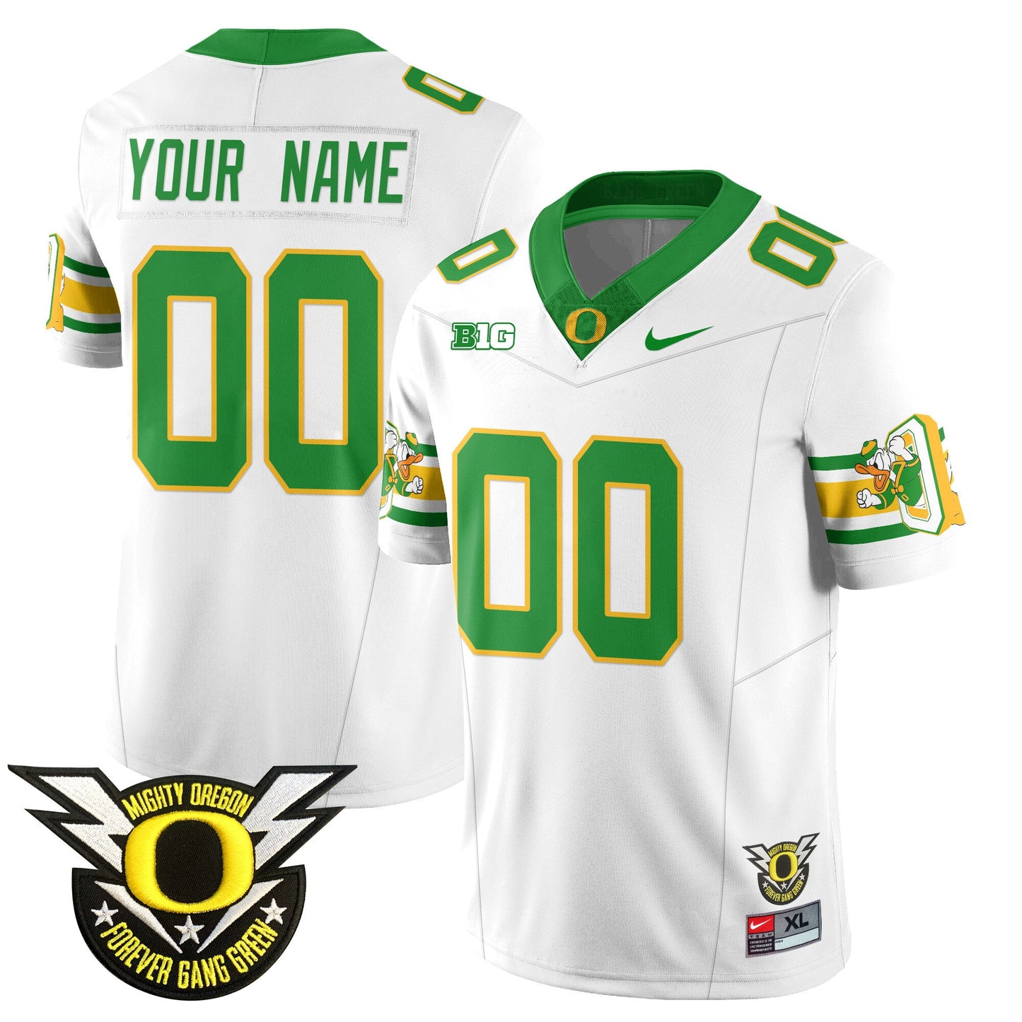 Custom Oregon Football Forever Gang Green 2024 Jersey N1 - All Stitched