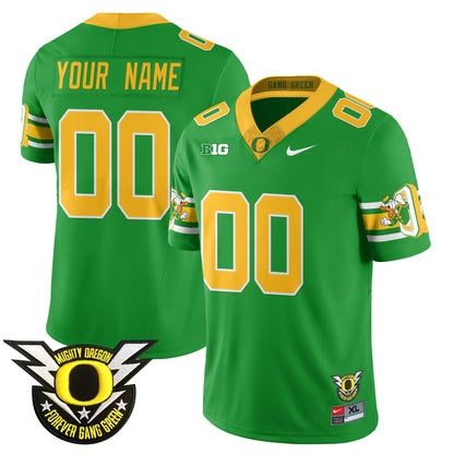 Custom Oregon Football Forever Gang Green 2024 Jersey N1 - All Stitched