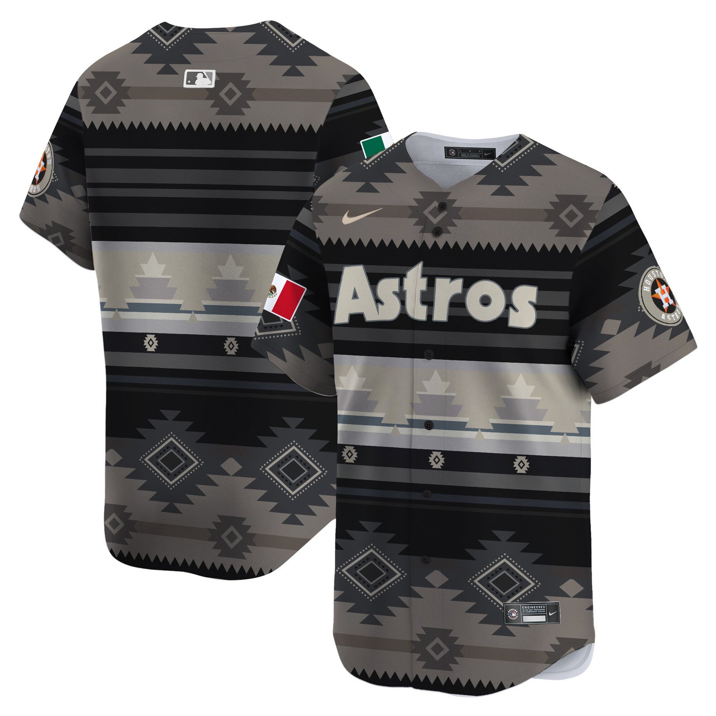 Astros Mexico Traditional Pattern Vapor Premier Limited Jersey - Printed