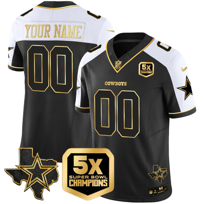 Cowboys 5x Super Bowl Champions Vapor Limited Custom Jersey - All Stitched