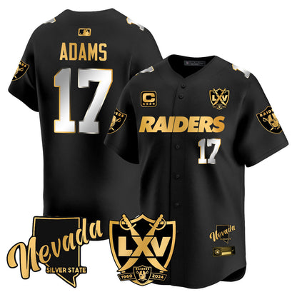 Men's Raiders 2024 Baseball Limited Gold Jersey - 65th Anniversary - All Stitched