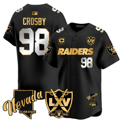 Men's Raiders 2024 Baseball Limited Gold Jersey - 65th Anniversary - All Stitched