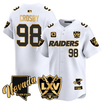 Men's Raiders 2024 Baseball Limited Gold Jersey - 65th Anniversary - All Stitched