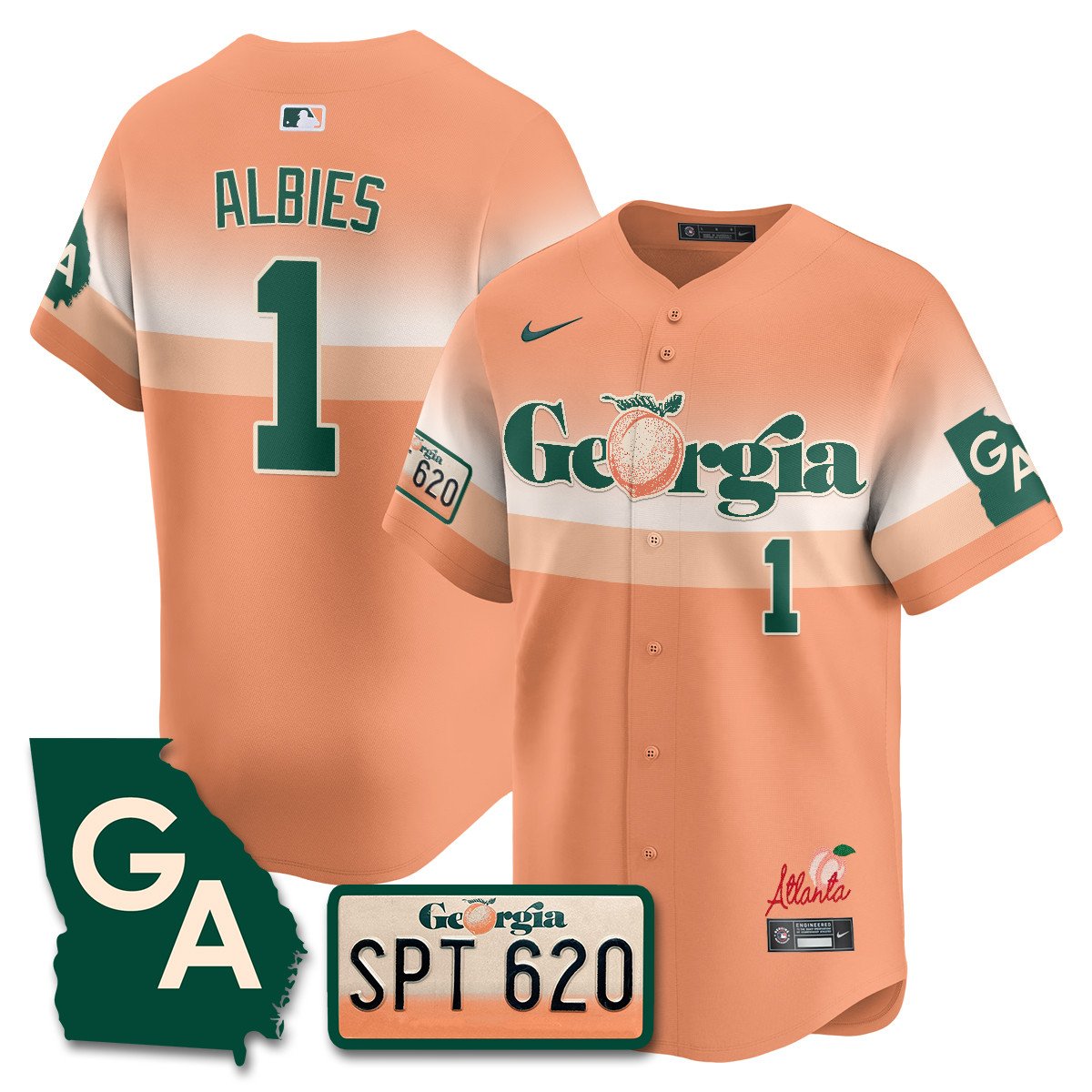 Men's Braves Peach Plates - Georgia Peaches Jersey