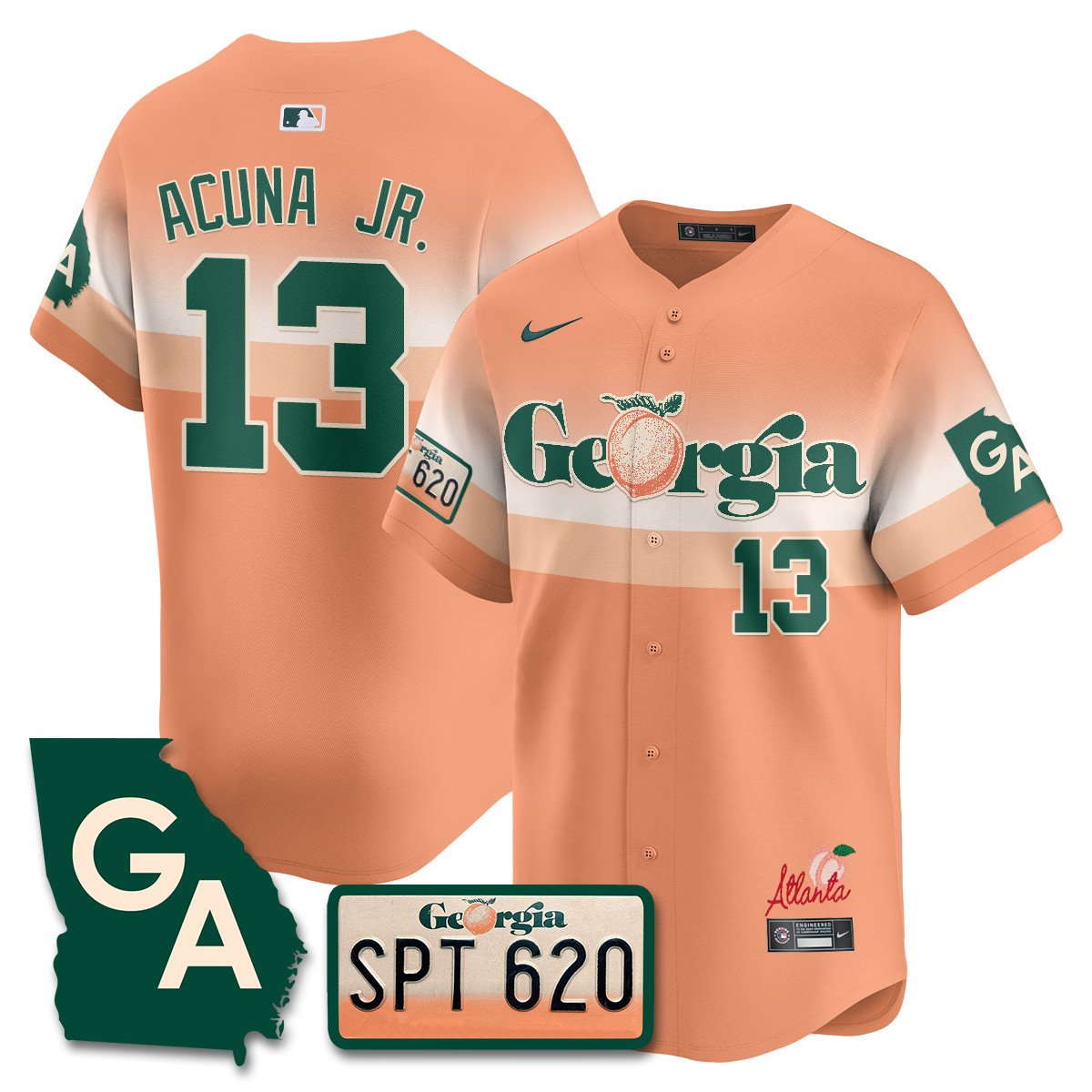 Men's Braves Peach Plates - Georgia Peaches Jersey