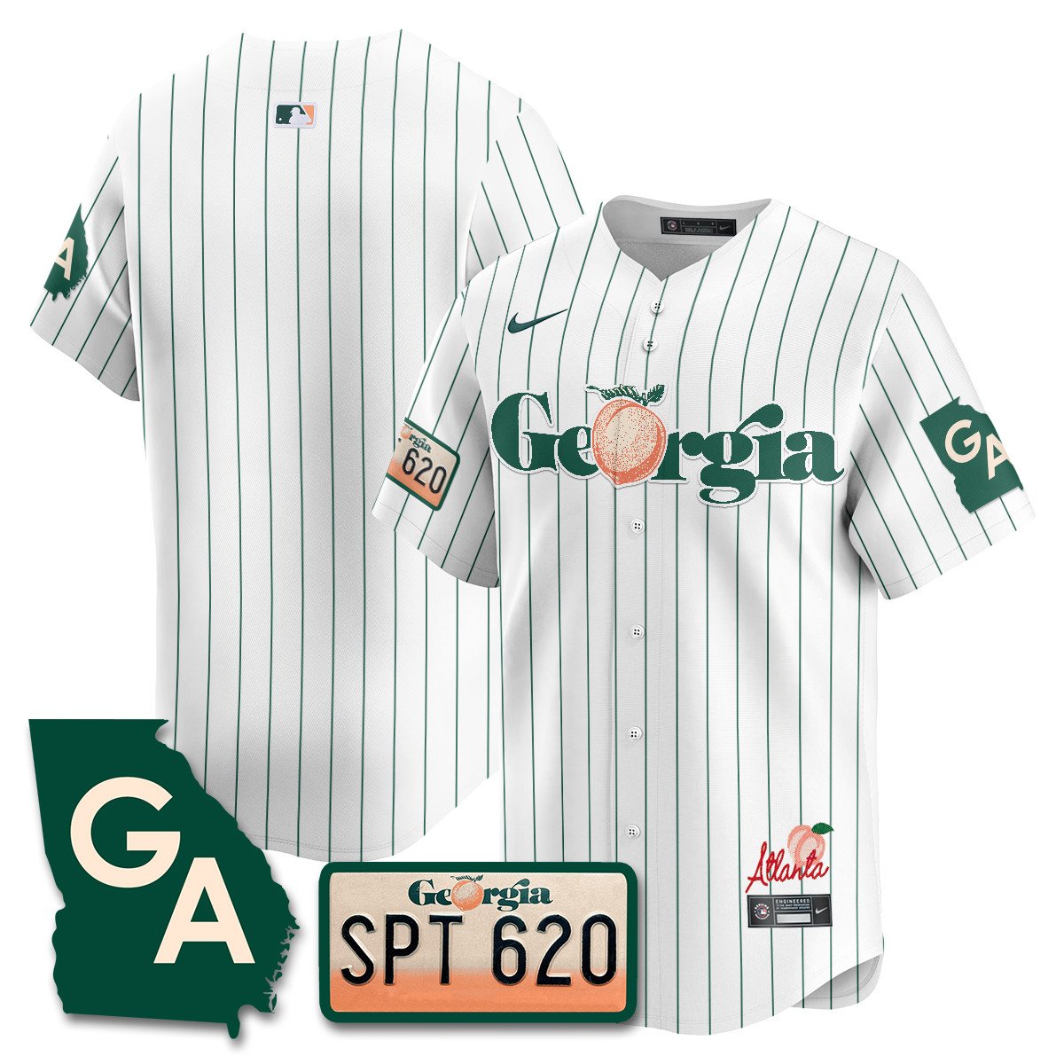 Men's Braves Peach Plates - Georgia Peaches Jersey