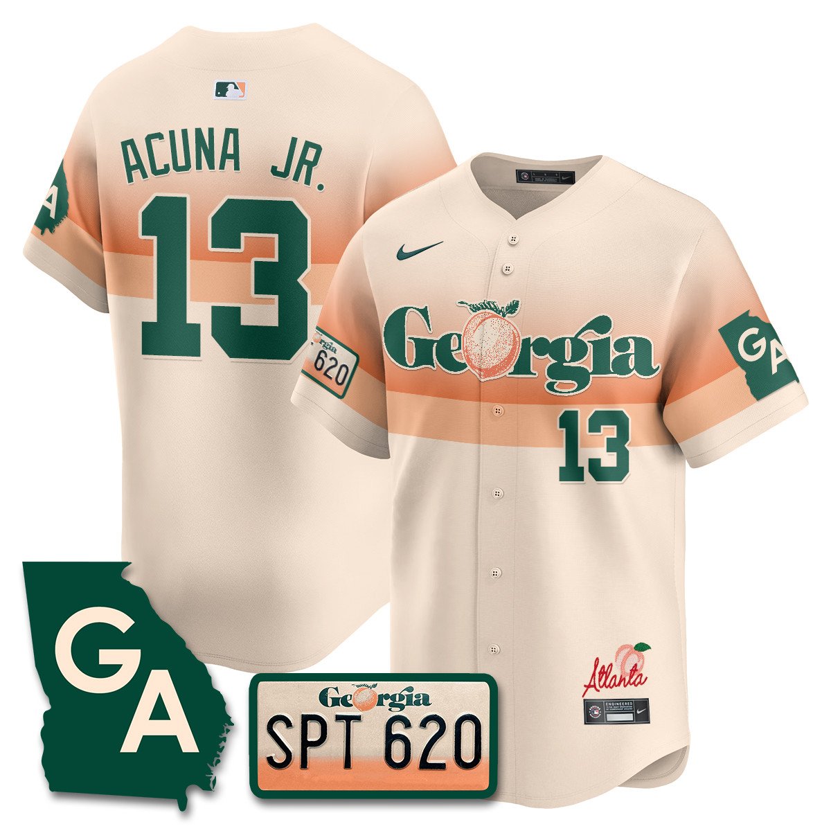 Men's Braves Peach Plates - Georgia Peaches Jersey