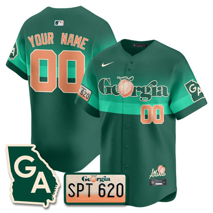 Custom Braves Peach Plates - Georgia Peaches Jersey